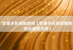 苹果手机降级教程（苹果手机降级教程验证通道关闭）