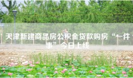 天津新建商品房公积金贷款购房“一件事”今日上线