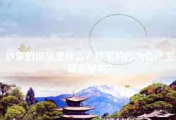 炒家的定义是什么？炒家的行为会产生哪些影响？