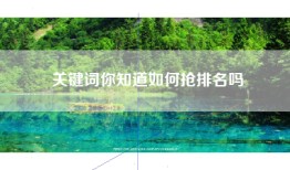 关键词你知道如何抢排名吗
