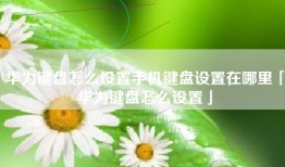 华为键盘怎么设置手机键盘设置在哪里「华为键盘怎么设置」