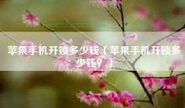 苹果手机开锁多少钱（苹果手机开锁多少钱？）