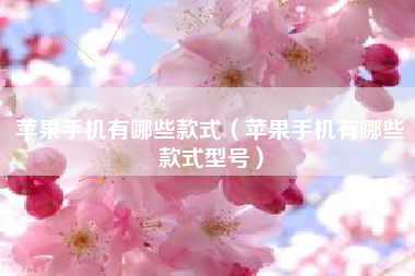 苹果手机有哪些款式（苹果手机有哪些款式型号）