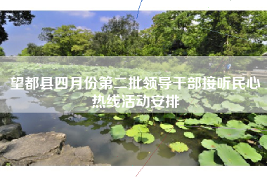望都县四月份第二批领导干部接听民心热线活动安排